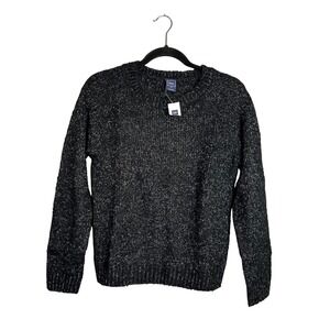 GAP Boucle Sweater‎ Size XS Black White Pullover Crew Neck NWT